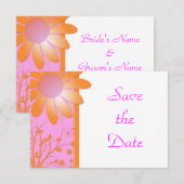 Helle Orange und rosa Hochzeit speichern das Datum Save The Date (Vorne/Hinten)