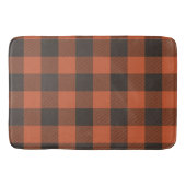 Helle Orange und Schwarz Kariert Badematte (Vorderseite)