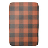 Helle Orange und Schwarz Kariert Badematte (Vorderseite Vertikal)