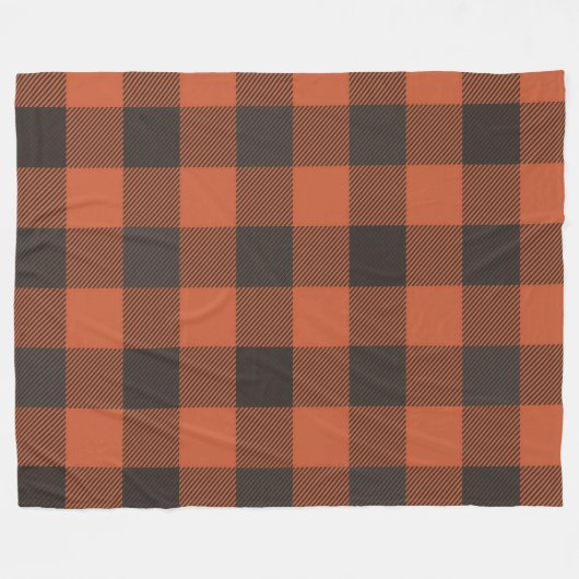 Helle Orange und Schwarz Kariert Fleecedecke (Vorderseite (Horizontal))