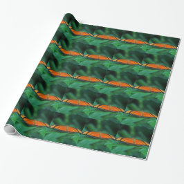 Helle Orange und schwarze Schmetterlinge auf der l Geschenkpapier
