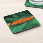 Helle Orange und schwarze Schmetterlinge auf der l Getränkeuntersetzer (Linke Seite)