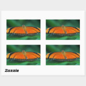 Helle Orange und schwarze Schmetterlinge auf der l Rechteckiger Aufkleber (Blatt)