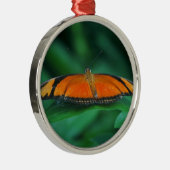 Helle Orange und schwarze Schmetterlinge auf der l Silbernes Ornament (Rechts)