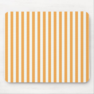 Helle orange und weiße vertikale Streifen Ästhetik Mousepad