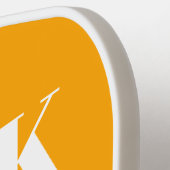 Helle Orange- und Weißstreifen-Monogramm Pickleball Schläger (Linke Seite)