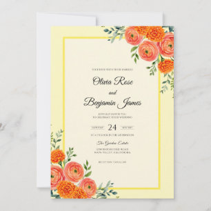 Helle Orange Weinrebe Hochzeit Einladung