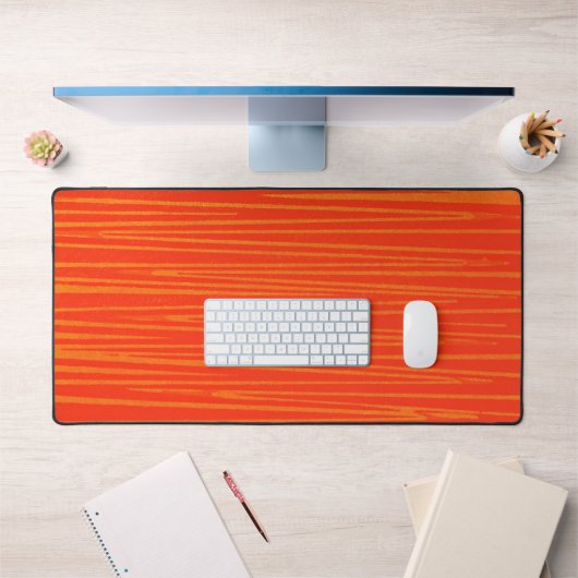 Helle Orange Wild Striped Desk Mat Pad Schreibtischunterlage (Büro 1)