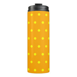 Helle Orange Yellow Polka Dots Thermosbecher