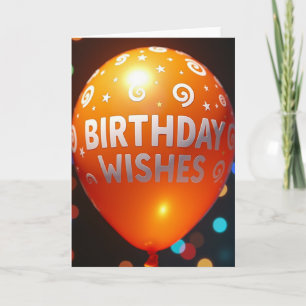 Helle Orangefarbene Ballonkarte Karte