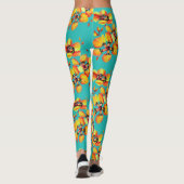 Helle Orangefarbene Blume - Aqua Leggings (Rückseite)