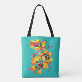 Helle Orangefarbene Blume - Aqua Tasche (Rückseite)