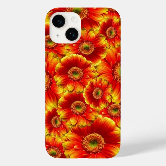 Helle orangefarbene Blumen Case-Mate iPhone Hülle (Rückseite)