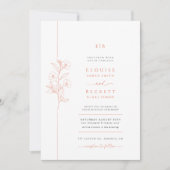 Helle Orangefarbene Hochzeit mit Foto Einladung (Vorderseite)