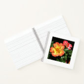Helle orangefarbene Rosen - Spiralblock mit dunkle Notizblock (Innenseite)