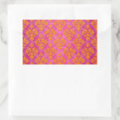 Helle Orangen- und rosa BlumenDamast Rechteckiger Aufkleber (Tasche)