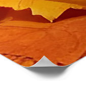 Helle Orangenpumpen mit Herbstlebern Poster (Ecke)