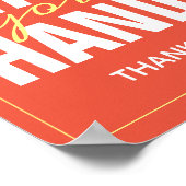 Helle Orangentypografie in den Händen waschen Poster (Ecke)