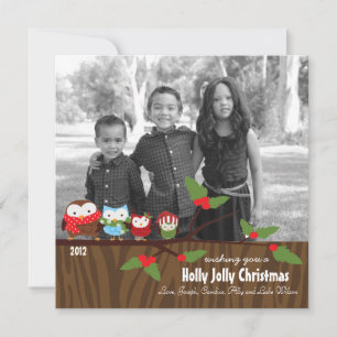 Helle Owl Weihnachtskarten Custom Feiertagskarte