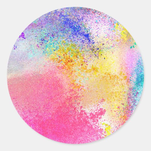 Helle Paint Spritzer Trendy Classic Round Sticker (Vorderseite)