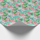 Helle Palm Beach Weihnachtshäuser Wasserfarbe Geschenkpapier (Ecke)