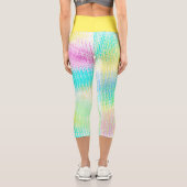 Helle Pasta Türkis Grün Blau Pink Abstrakte Kunst Capri Leggings (Rückseite)