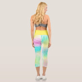 Helle Pasta Türkis Grün Blau Pink Abstrakte Kunst Capri Leggings (Rückseite)