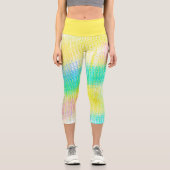 Helle Pasta Türkis Grün Blau Pink Abstrakte Kunst Capri Leggings (Vorderseite)