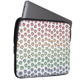 Helle Pastel Rainbow Gemstone Herzermuster Laptopschutzhülle (Vorne Rechts)