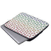 Helle Pastel Rainbow Gemstone Herzermuster Laptopschutzhülle (Vorne Knopf)