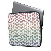 Helle Pastel Rainbow Gemstone Herzermuster Laptopschutzhülle (Vorderseite Links)