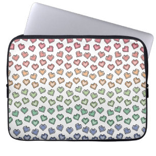Helle Pastel Rainbow Gemstone Herzermuster Laptopschutzhülle