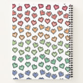 Helle Pastel Rainbow Gemstone Herzermuster Notizblock (Rückseite)