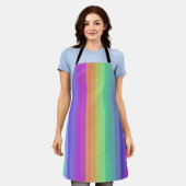 Helle Pastel Rainbow Stripe All-over Print Schürze (Getragen)