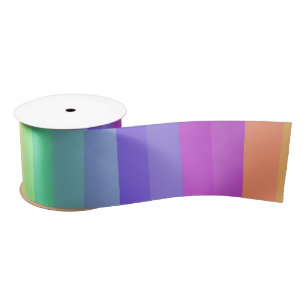 Helle Pastel Rainbow Stripe Ribbon Satinband