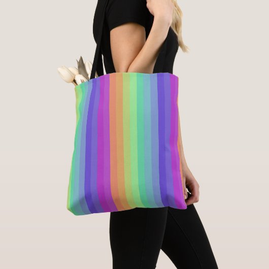 Helle Pastel Rainbow Stripe Tasche (Von Nahem)