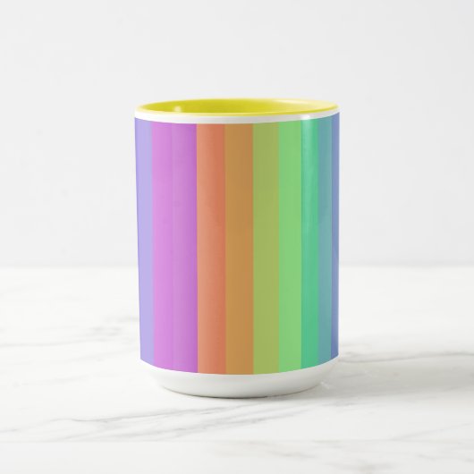 Helle Pastel Rainbow Stripe Tasse (Zentrum)