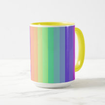 Helle Pastel Rainbow Stripe Tasse