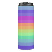 Helle Pastel Rainbow Stripe Thermal Tumbler Thermosbecher (Rückseite)