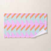 Helle Pastel Retro Geometrisches Muster Pink Aqua Badhandtuch Set (Handtuch)
