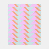 Helle Pastel Retro Geometrisches Muster Pink Aqua Fleecedecke (Vorderseite)