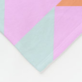 Helle Pastel Retro Geometrisches Muster Pink Aqua Fleecedecke (Ecke)