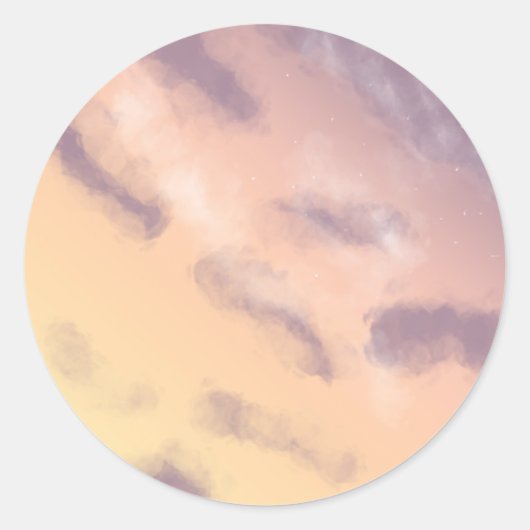 Helle Pastel Sunrise Sky mit Wolkenmalerei Runder Aufkleber (Vorderseite)