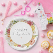 Helle Pastel Watercolor Blumenfrühlingsdusche Pappteller (Party)