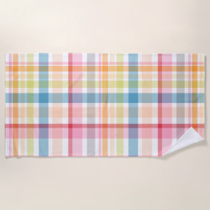 Helle Pastell-Kariert mehrfarbig Clan Tartan Strandtuch