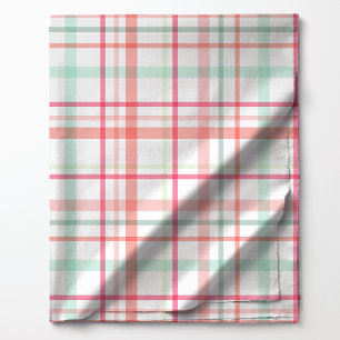 Helle Pastell-Pink- und Grün-Karomuster Stoff
