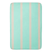 Helle pastellblaue und graue Streifen Badematte (Vorderseite Vertikal)