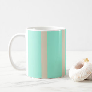 Helle pastellblaue und graue Streifen Kaffeetasse