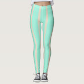 Helle pastellblaue und graue Streifen Leggings (Vorderseite)