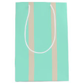 Helle pastellblaue und graue Streifen Mittlere Geschenktüte (Vorderseite)